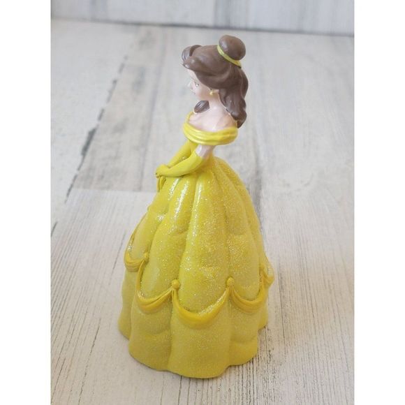 Princess Belle Beauty Beast yellow glitter formal dress Disney toy figure - Picture 2 of 5